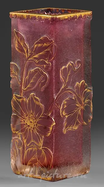 Daum - Decorative Vase with Poppy Decoration