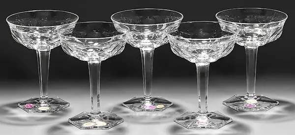 Five Moser champagne glasses "Papst"