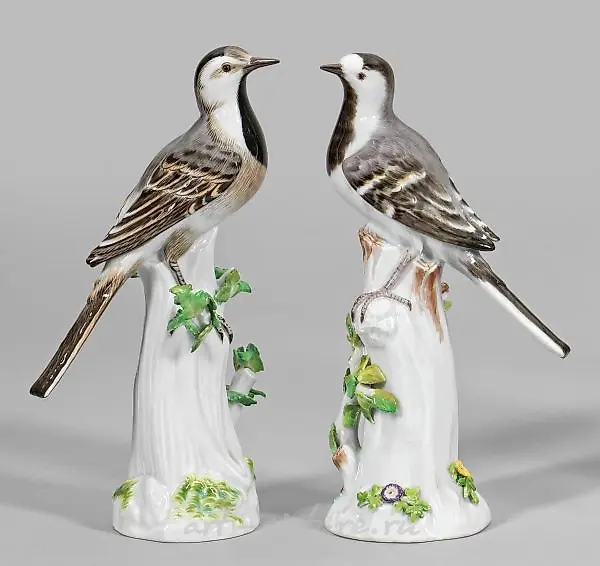 Пара фарфоровых фигурок иволги Мейсен, 1924-1976 гг.
