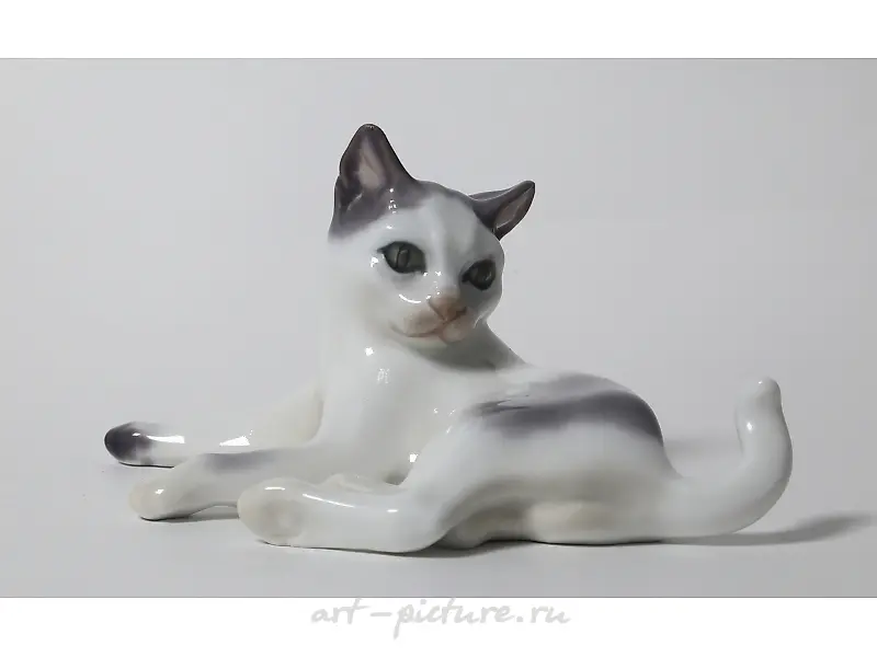 Фарфоровая статуэтка Кошка, Dahl-Jensen, 20 век.