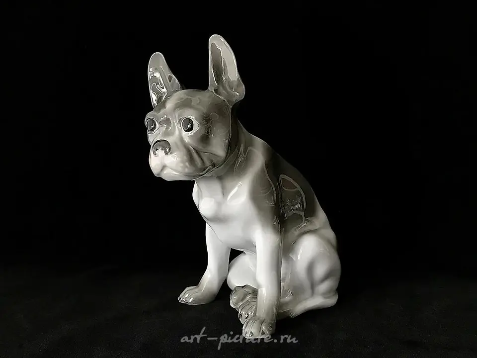 法国斗牛犬雕像 Hutschenreuther 德国 1925-1929年