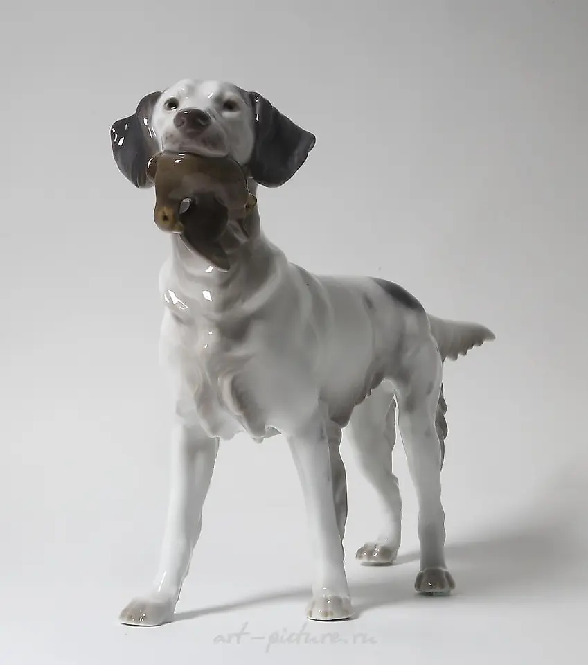 猎犬与鹌鹑。丹麦，哥本哈根，Bing & Grondahl