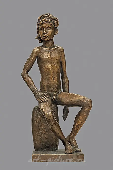Мальчик на камне. 1983. Бронза. 35x15x13 см