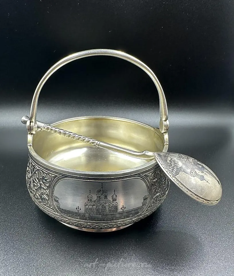 Серебряная ваза чернь, Семенов. Россия, 1908 - 1917 гг