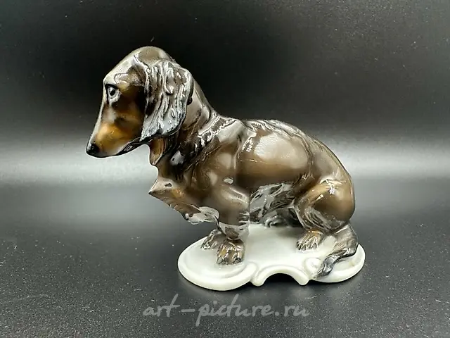 Фарфоровая статуэтка  такса. Германия. Розенталь Rosenthal