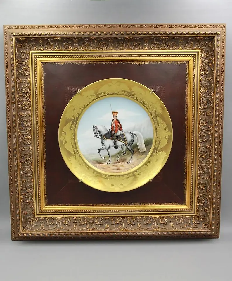 Porcelain plate with hand-painted design “Officer of the Life Guards Hussar Regiment”