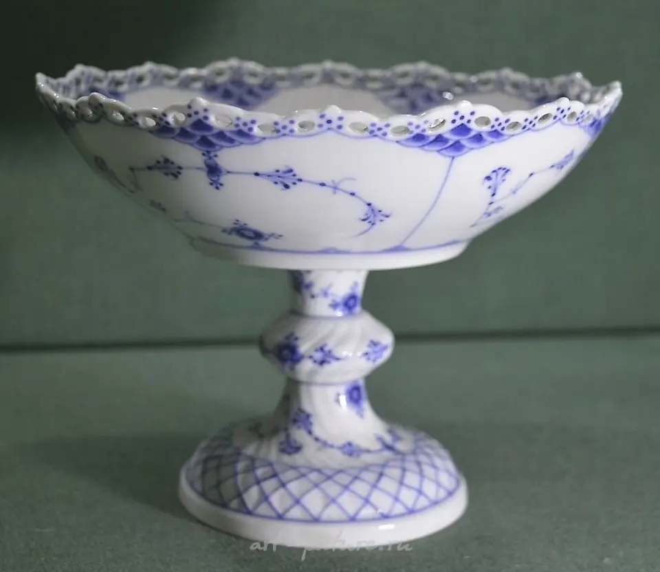 The text translates to "Royal Copenhagen porcelain factory, 18th century."
