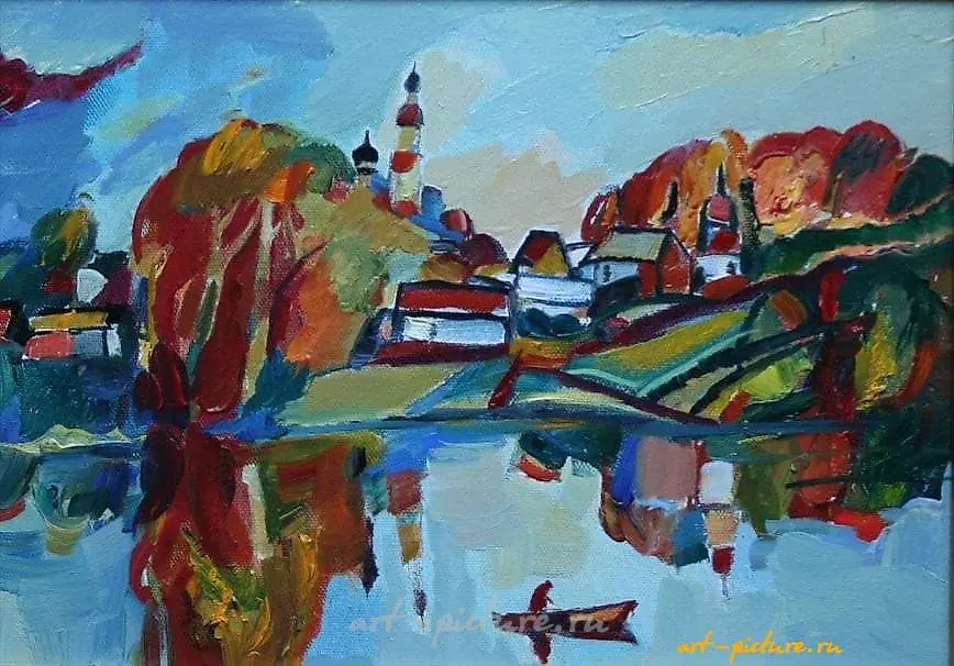 Золотой плес. Картон, масло. 22 х 30 см