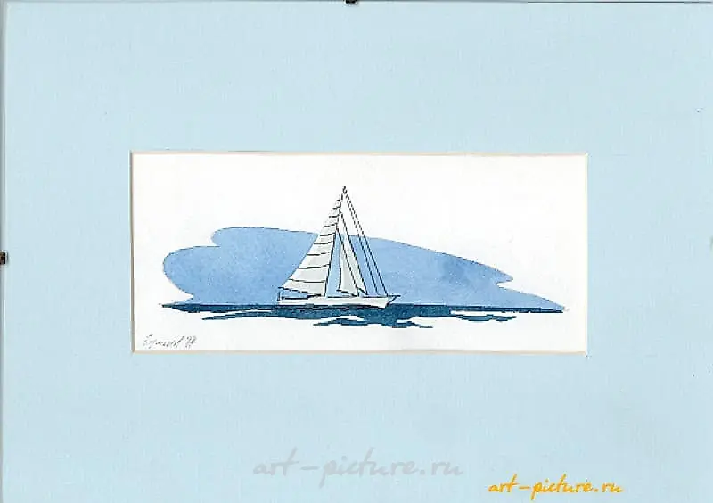 The translation of "ЯХТА акварель" into English is "Yacht watercolor."