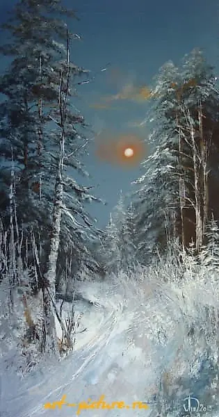 Ночной лес масло,холст