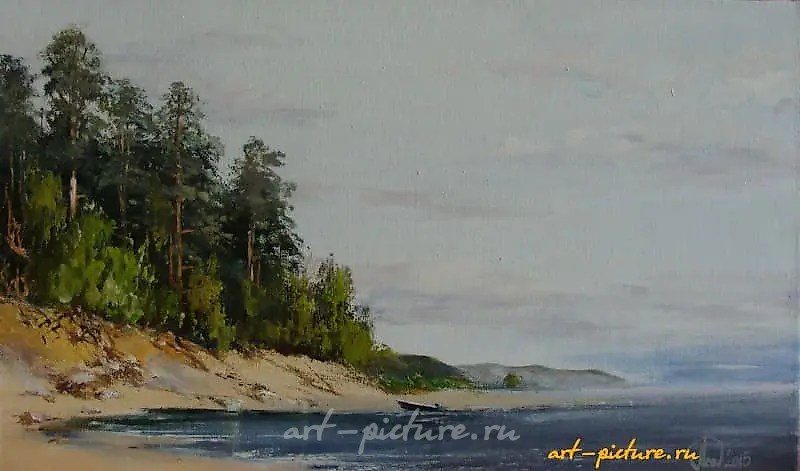 Берег реки холст,масло