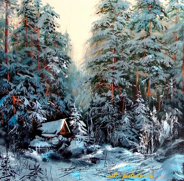 Зимний этюд масло,холст