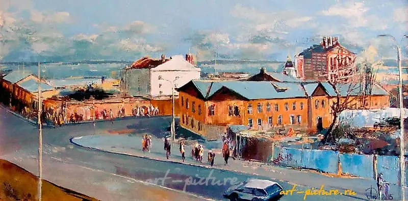 Самара.Вид на Волгу масло,холст