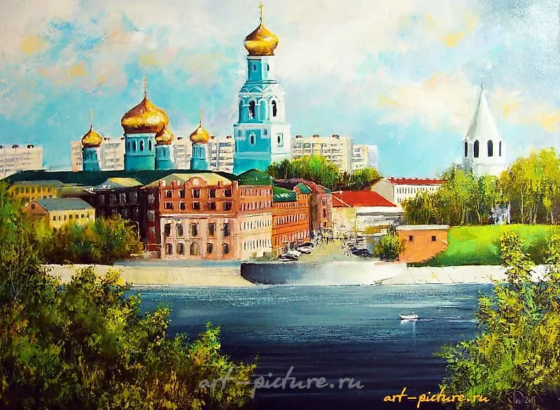 Вид на Кремль масло,холст