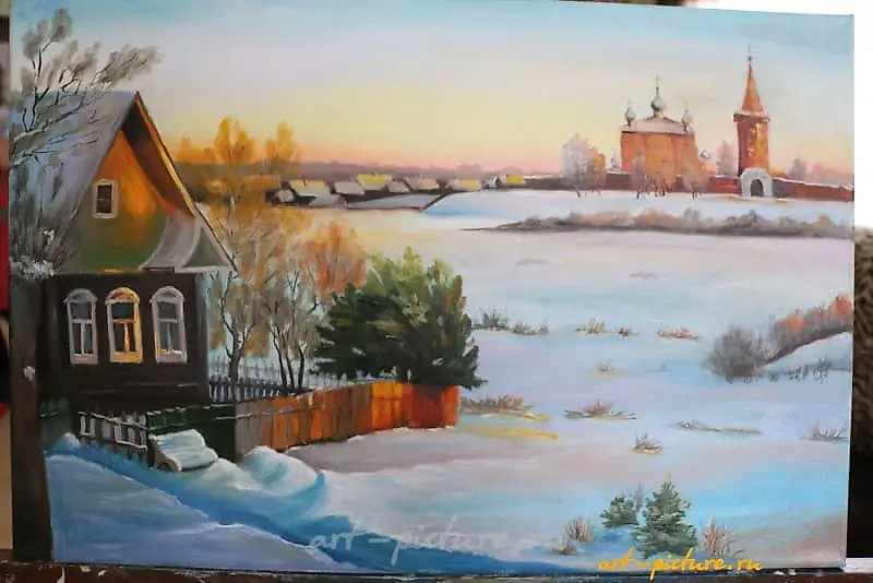 Зимний рассвет холст,масло 