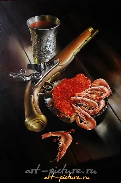 Натюрморт с красной икрой холст/масло 