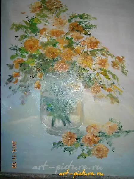 "Field flowers. Canvas oil."