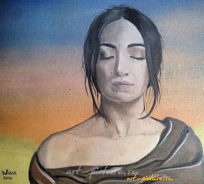 "Praying for a miracle, oil on canvas."
