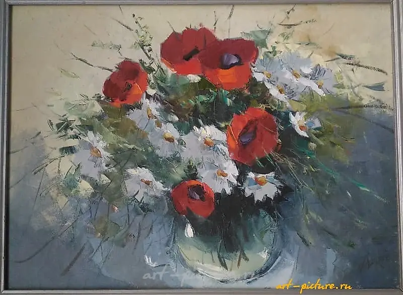 "Poppy oil, canvas"