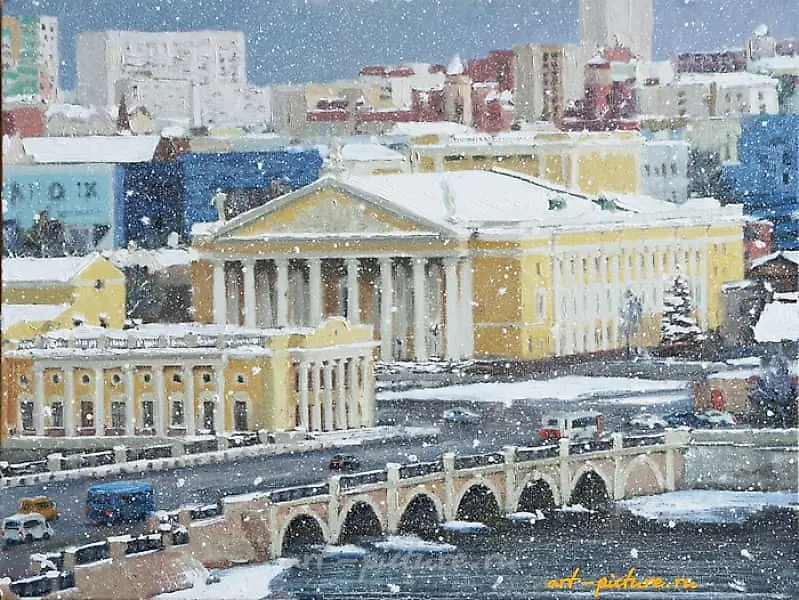 第一场雪 该作品为油画。