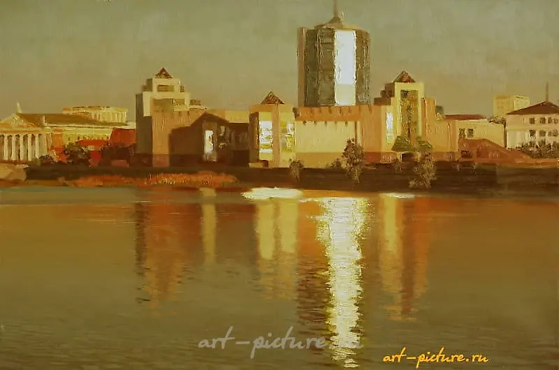 温暖的黄昏，油画