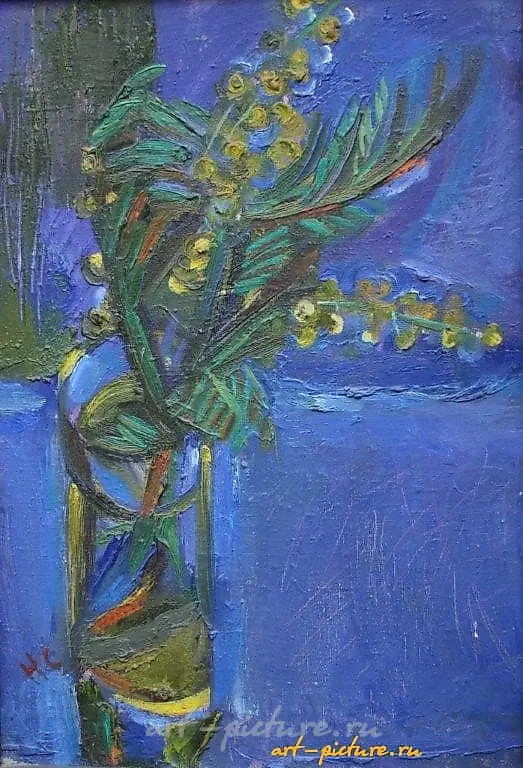 Мимозы. Холст, масло. 66 х 45 см