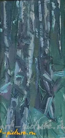 Ожидание. Картон, масло. 38 х 19 см