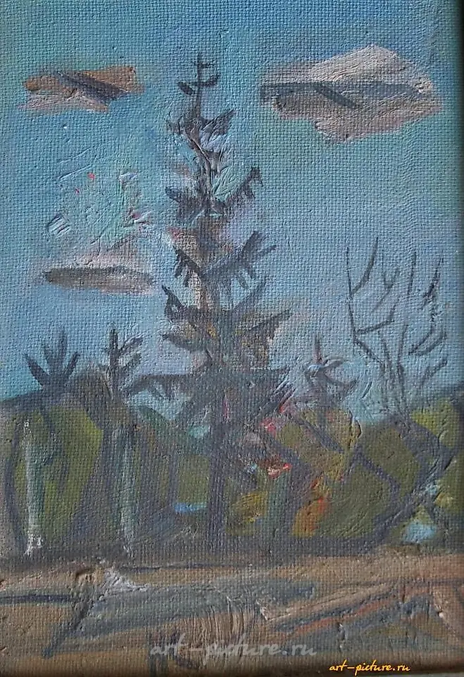 Пейзаж. Картон, масло. 33 х 23 см