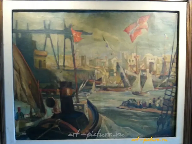 黑海港口 油画