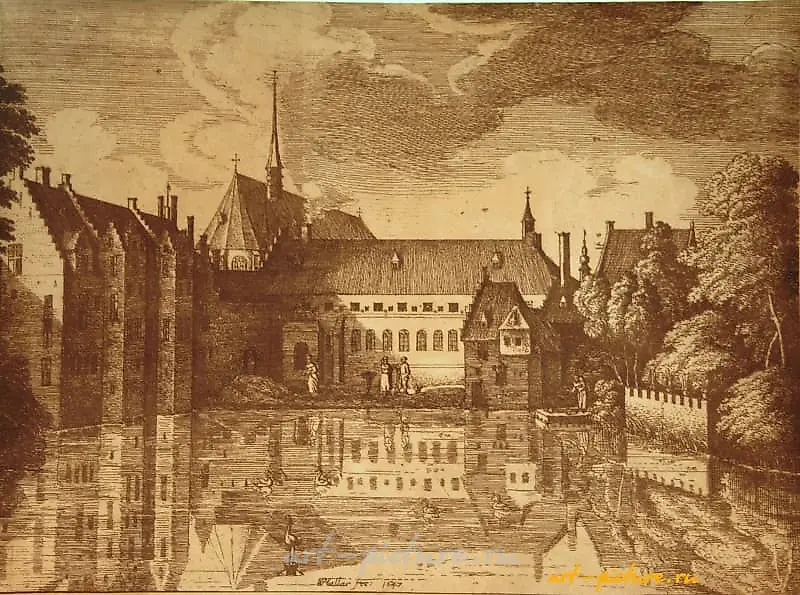 The translation of "Аббатство гравюра на натуральной коже" into English is "Abbey engraving on natural leather."