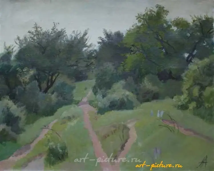 Горные тропинки. Холст, масло. 52 х 65 см