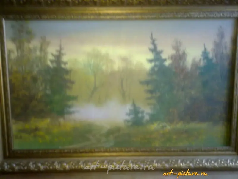 画作《秋天的黄昏》 油画，画布