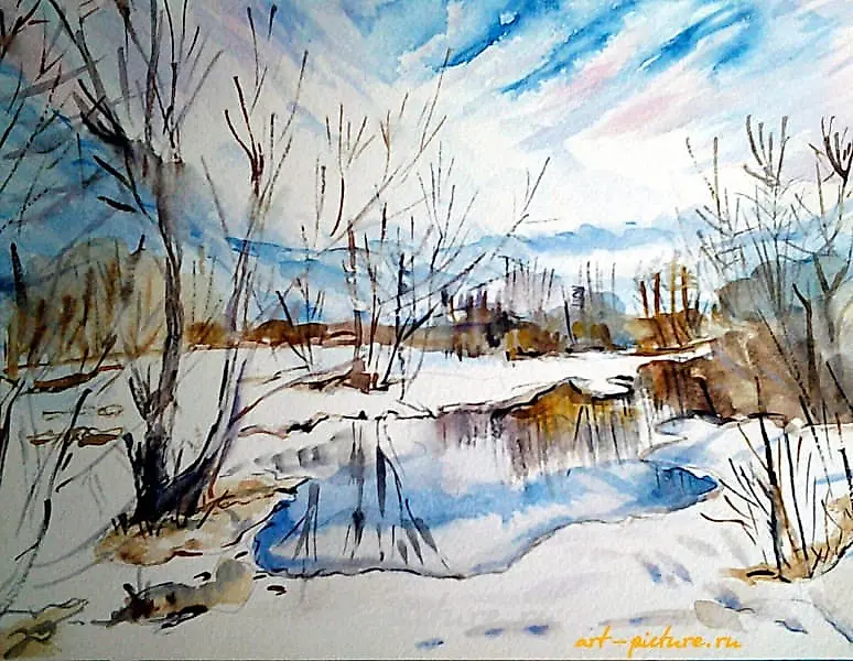 Веснв бумага, акварель 