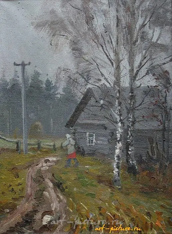 Деревня. Холст, масло. 40 х 30 см