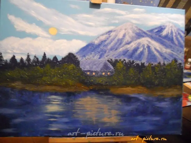 "Evening oil, canvas"