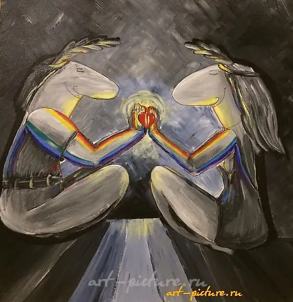 "About Love Canvas on a stretcher, acrylic, liner"