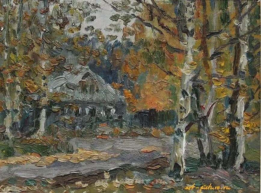 Осень. Картон, масло. 19 х 25 см