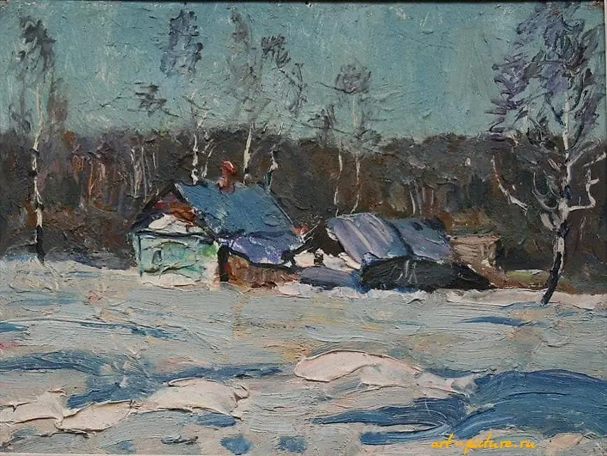 Лазурь. Картон, масло. 19 х 25 см