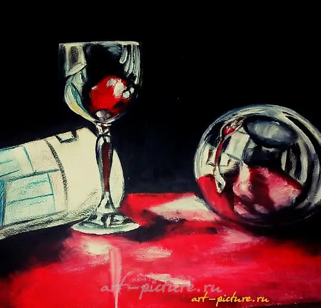 The translation of "Бокал Ватман, масло" into English is "Glass Watman, oil."