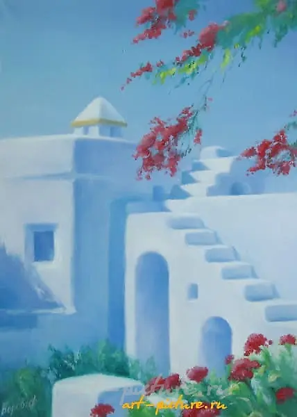 Дом в Греции масло, холст