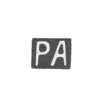 The stamp of the master Aristarkhov Roman - Moscow - initials "RA" - 1880-1896.