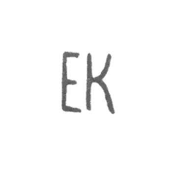 The signature of master Klaus Elmar - Tallinn - initials "EK" - 1920-1940.