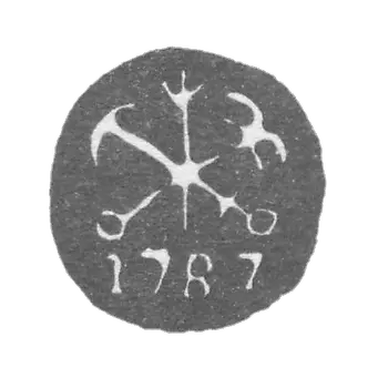 Городское клеймо Ленинграда 1776-1825 гг. "Два якоря и скипетр с датой"