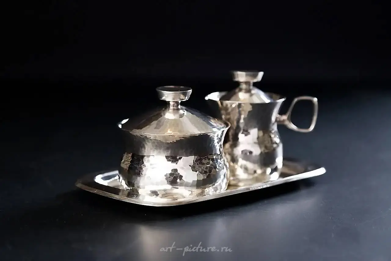 Silver tea/coffee set, 4 pieces Erik Löfman — photo 3