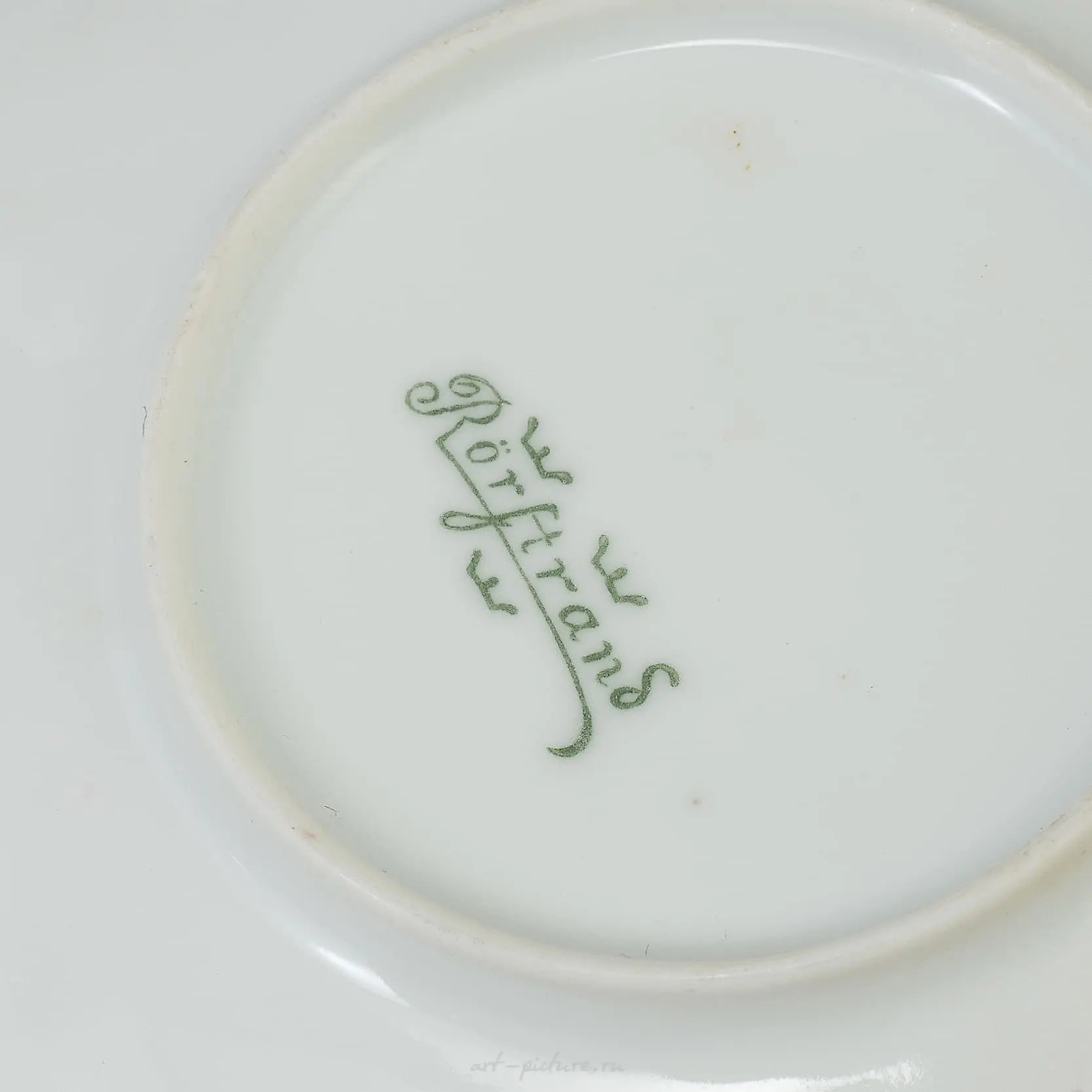 Porcelain coffee pairs with irises. Modern style. Hand-painted under glaze. Sweden, Rörstrand. — photo 2