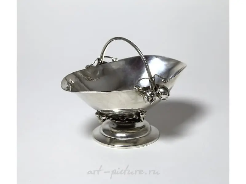 Серебряная вазочка в стиле арт нуво. Дания, г. Копенгаген, Georg Jensen, 1933-1944 гг. — фото 5