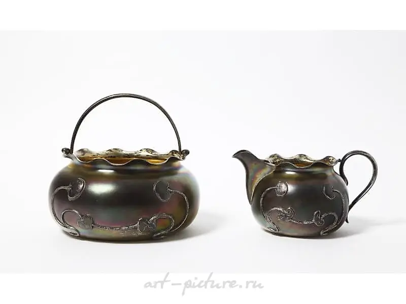 Серебряные сахарница и молочник. Россия, 1899-1908 гг. — фото 6