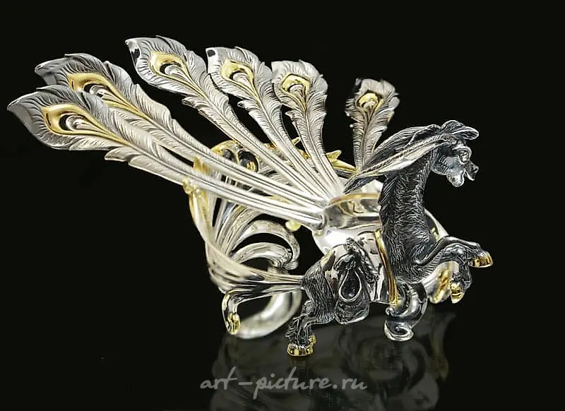 Collection of silver tea spoons with a stand "The Little Humpbacked Horse" — photo 2