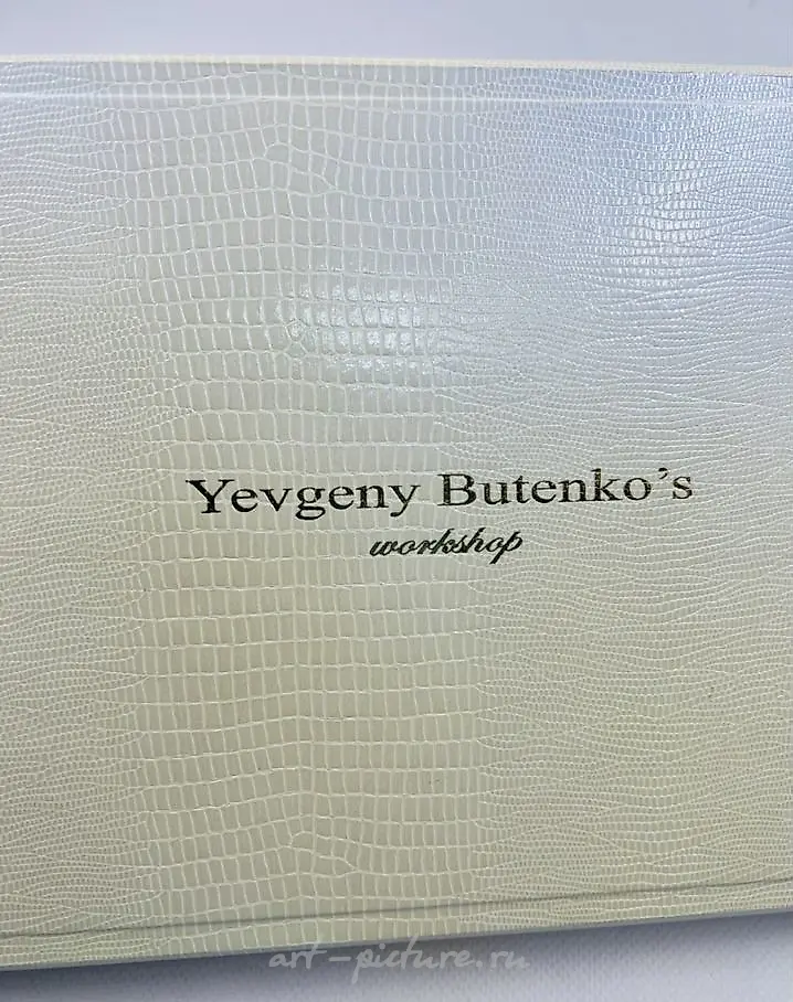 The text translates to "Spoon Stained Glass Enamel Silver Evgeny Butenko." — photo 3