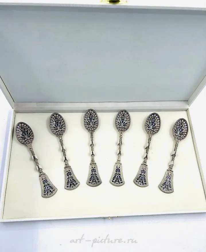The text translates to "Spoon Stained Glass Enamel Silver Evgeny Butenko." — photo 2